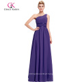 Grace Karin One Shoulder Beaded Long Purple Evening Dresses CL2015-2